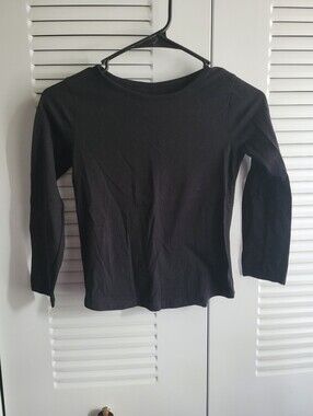 Black Long-Sleeve Boatneck Top